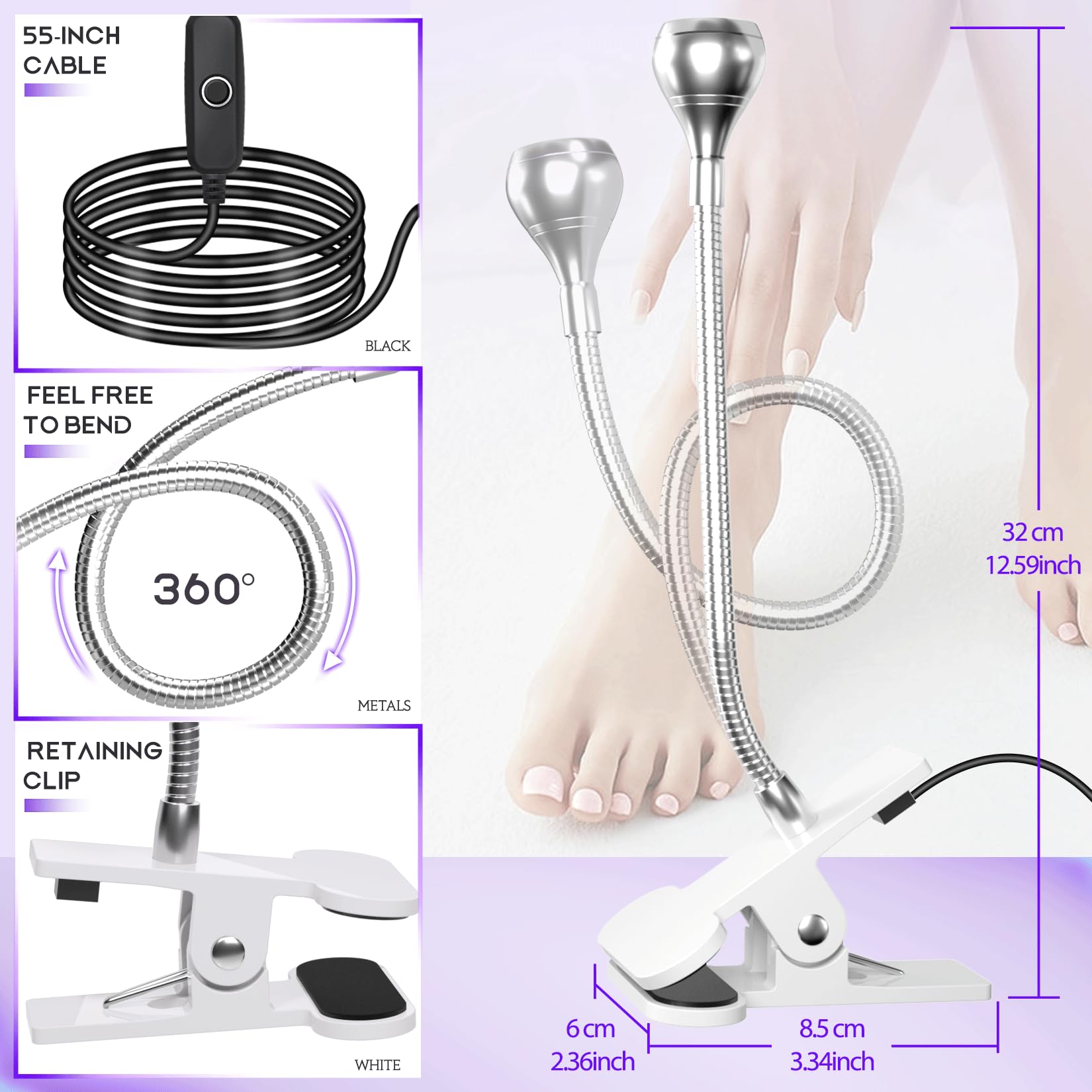 Geisofu soporte con clip estable para fijar la lámpara en la mesa.