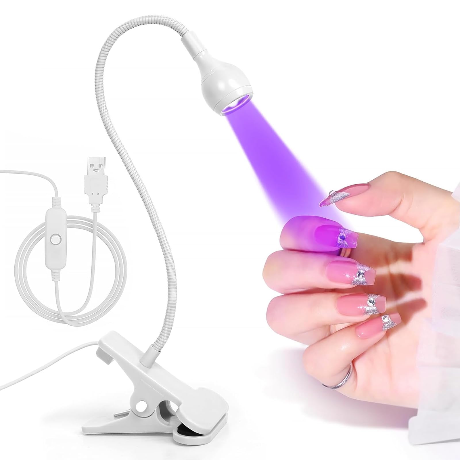 Geisofu lámpara UV para uñas compacta, ideal para uso doméstico o en salón.