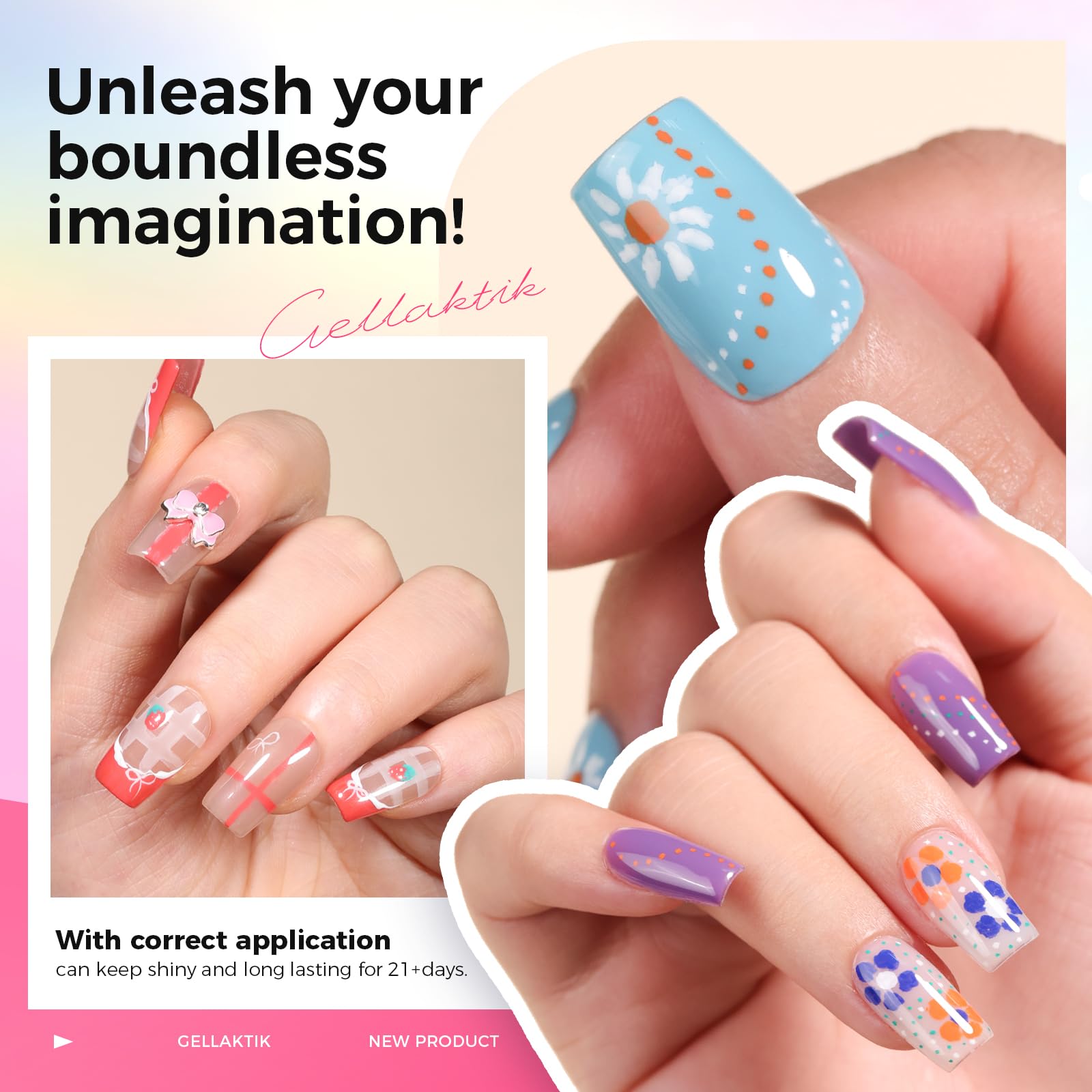 Gellaktik kit de diseños para uñas, fácil de usar