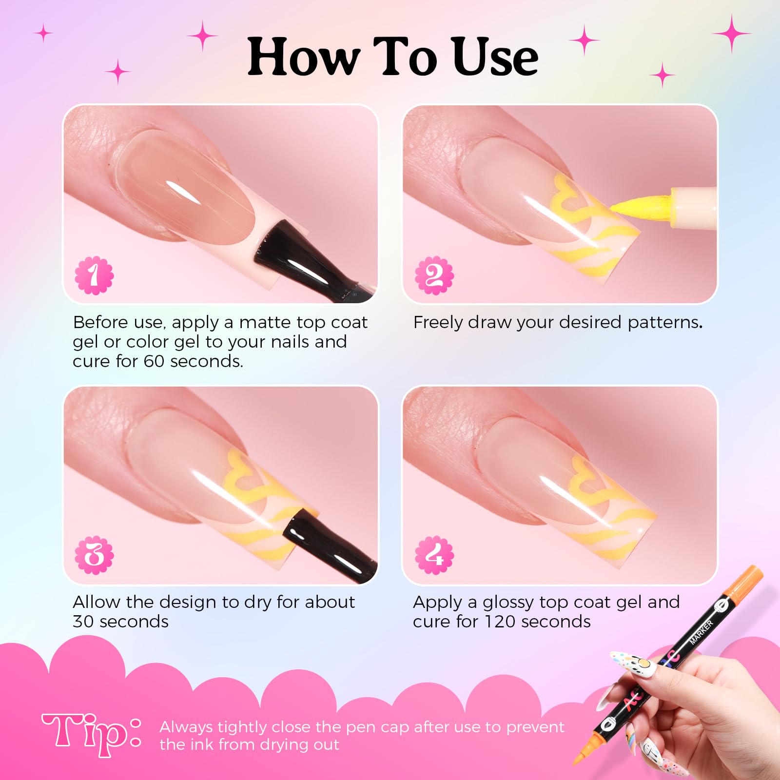 GELLAKTIK: set de 24 colores para uñas con aplicación estable y duradera