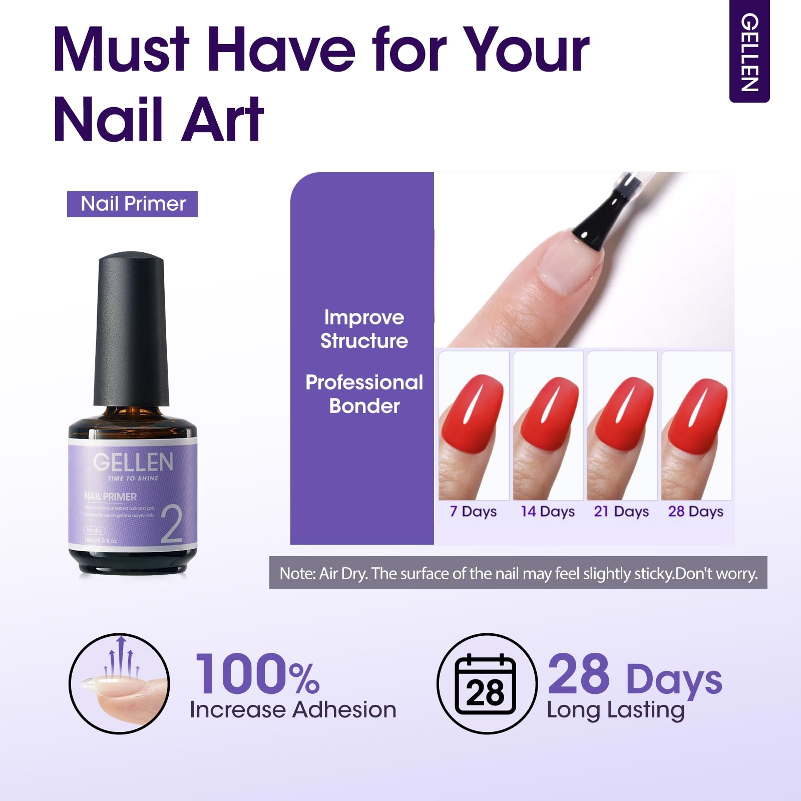 Gellen base-capa uñas, base para mayor adherencia entre uñas y gel