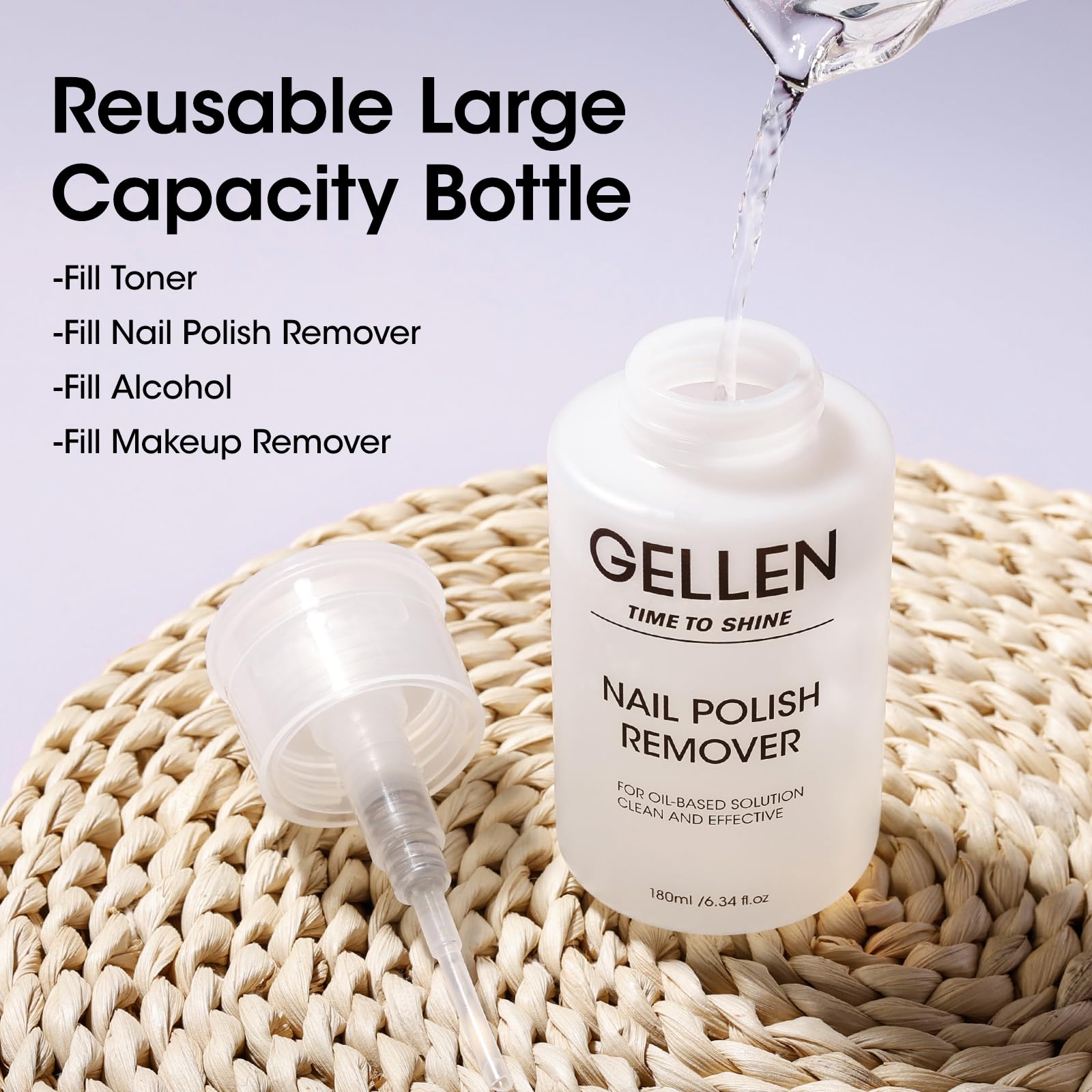 Ideal para uñas regulares, compatible con esmaltes brillantes y purpurina.