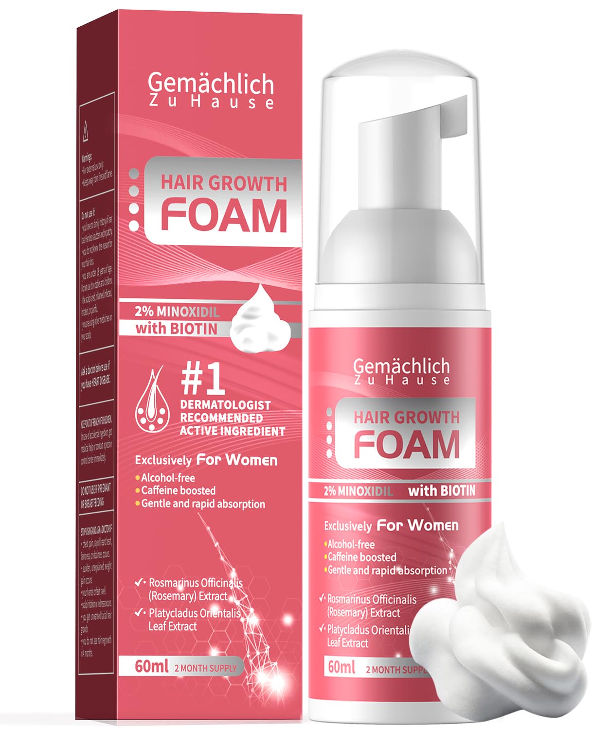Gemächlich Zu Hause Minoxidil Foam: bote para aplicación suave y densidad capilar