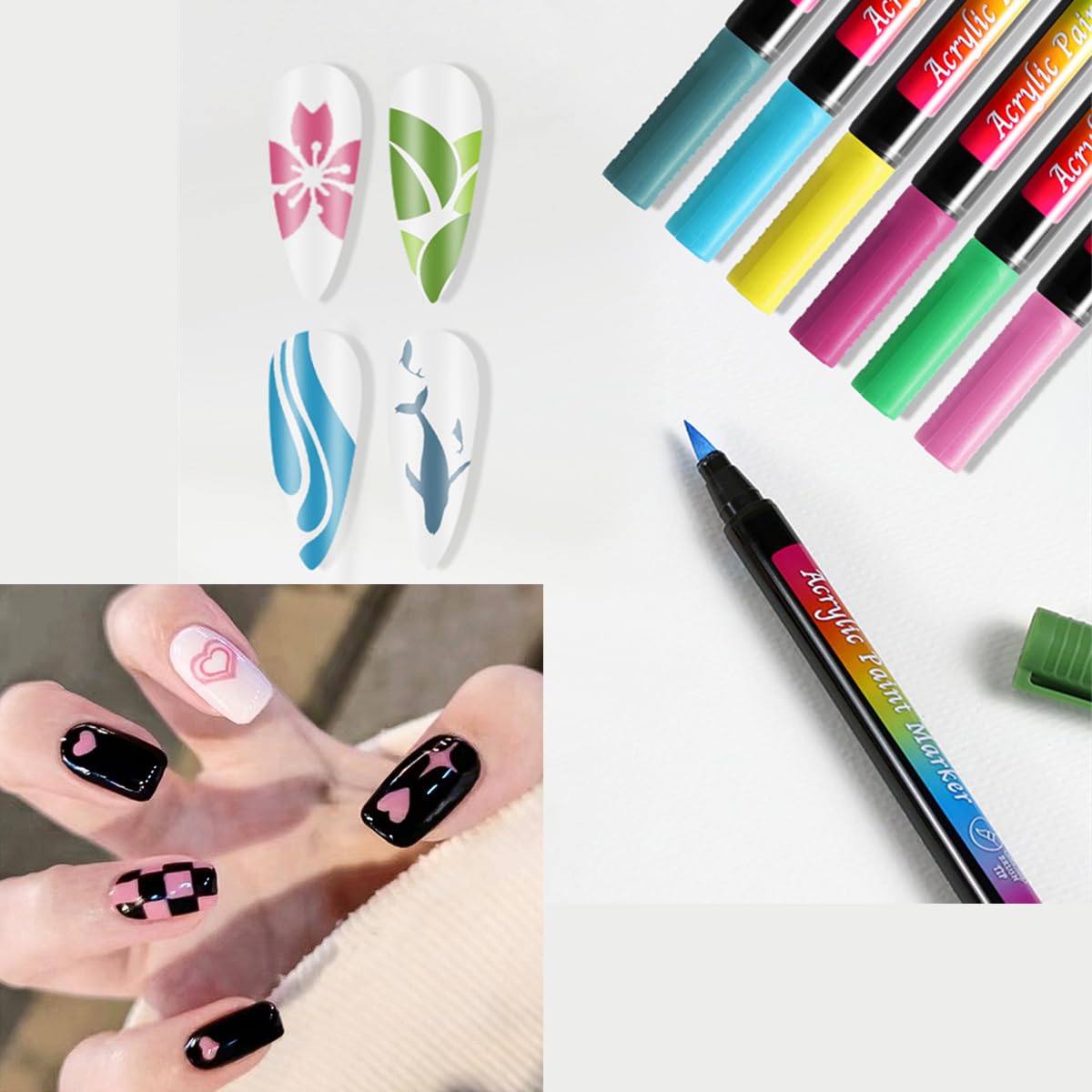 Gembityful puntas suaves para trazos precisos en uñas.