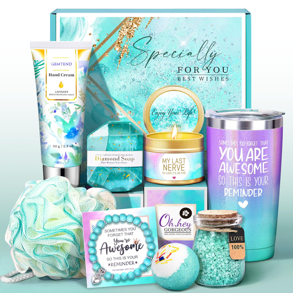 GEMTEND: caja-regalos-spa-cumpleaños, regalo para consentir en casa y celebrar.