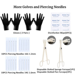 Agujas de piercing 14G y 16G de Generic para inserciones precisas y seguras.