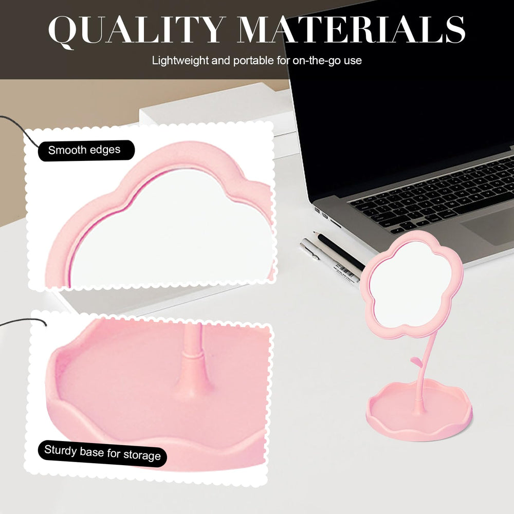 Generic espejo rosa ideal para maquillaje rápido y rutina diaria
