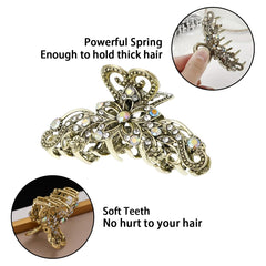 GeoGeoDIY clip de pelo con diseño de flores, dientes entrelazados para mayor agarre.