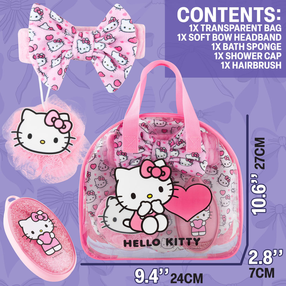 Get Trend Hello Kitty kit de accesorios de ducha: conjunto completo para rutinas divertidas y prácticas.