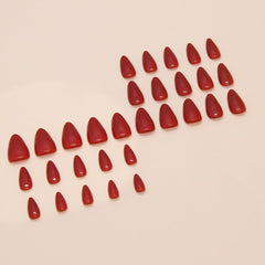 Geyakal caja 24 uñas rojas almendra con accesorios para personalizar.