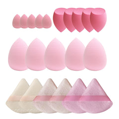GFOUNS esponjas de maquillaje 21 piezas en empaque sostenible para reducir residuos.