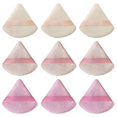 Esponja gfouns puff triangulo rosa, doble cara, aplicación uniforme de base.