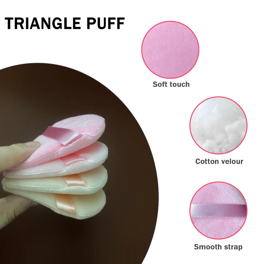 Esponja gfouns puff triangulo rosa, aplicación precisa en zonas difíciles.