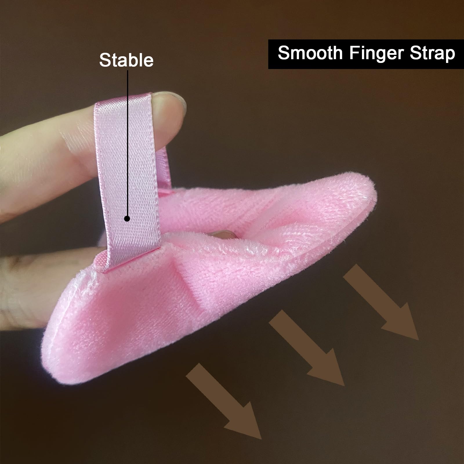 Esponja gfouns puff triangulo rosa, uso mojado o seco para base o polvo.