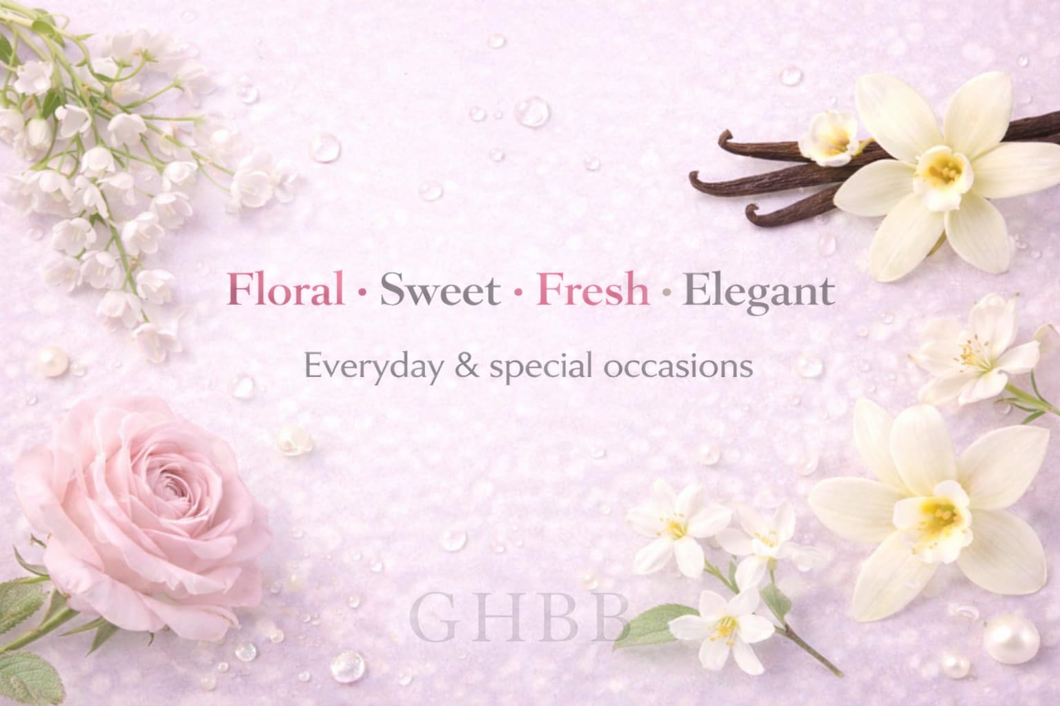 GHBB empaque de muestras de perfume en presentación elegante para regalo o evento.