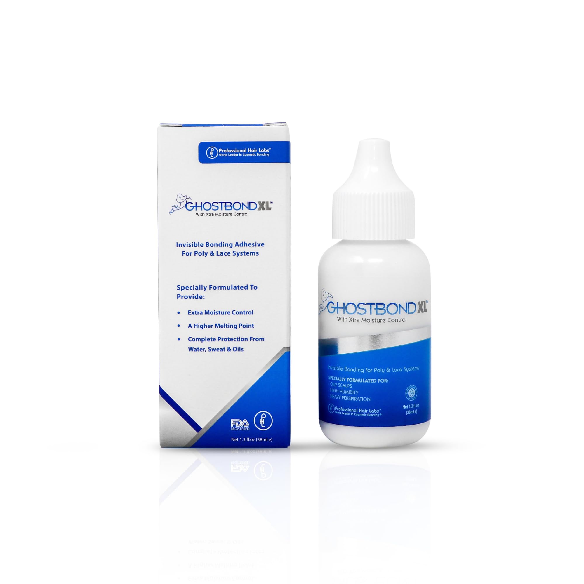 GHOSTBOND XL: peluca con lace lista para un pegado discreto y seguro.
