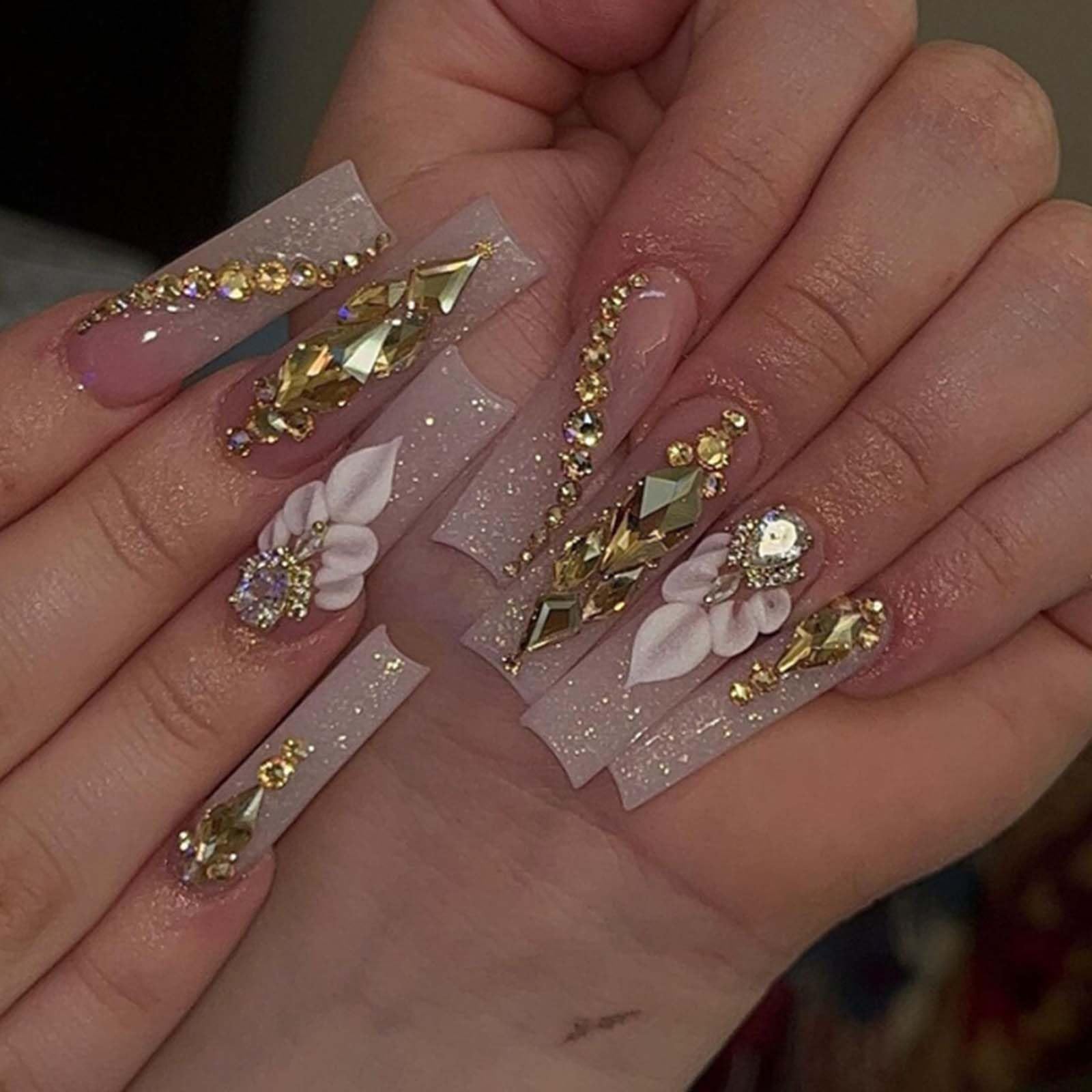 Gifiky uñas postizas cuadradas gradiente nude, manicura rápida en casa.