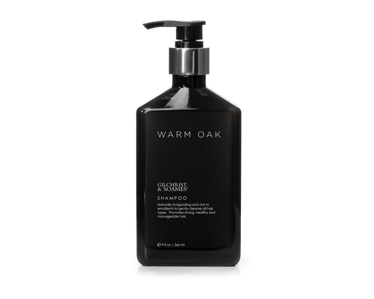 Gilchrist & Soames Warm Oak Shampoo, botella de 9 onzas para cabello fuerte.