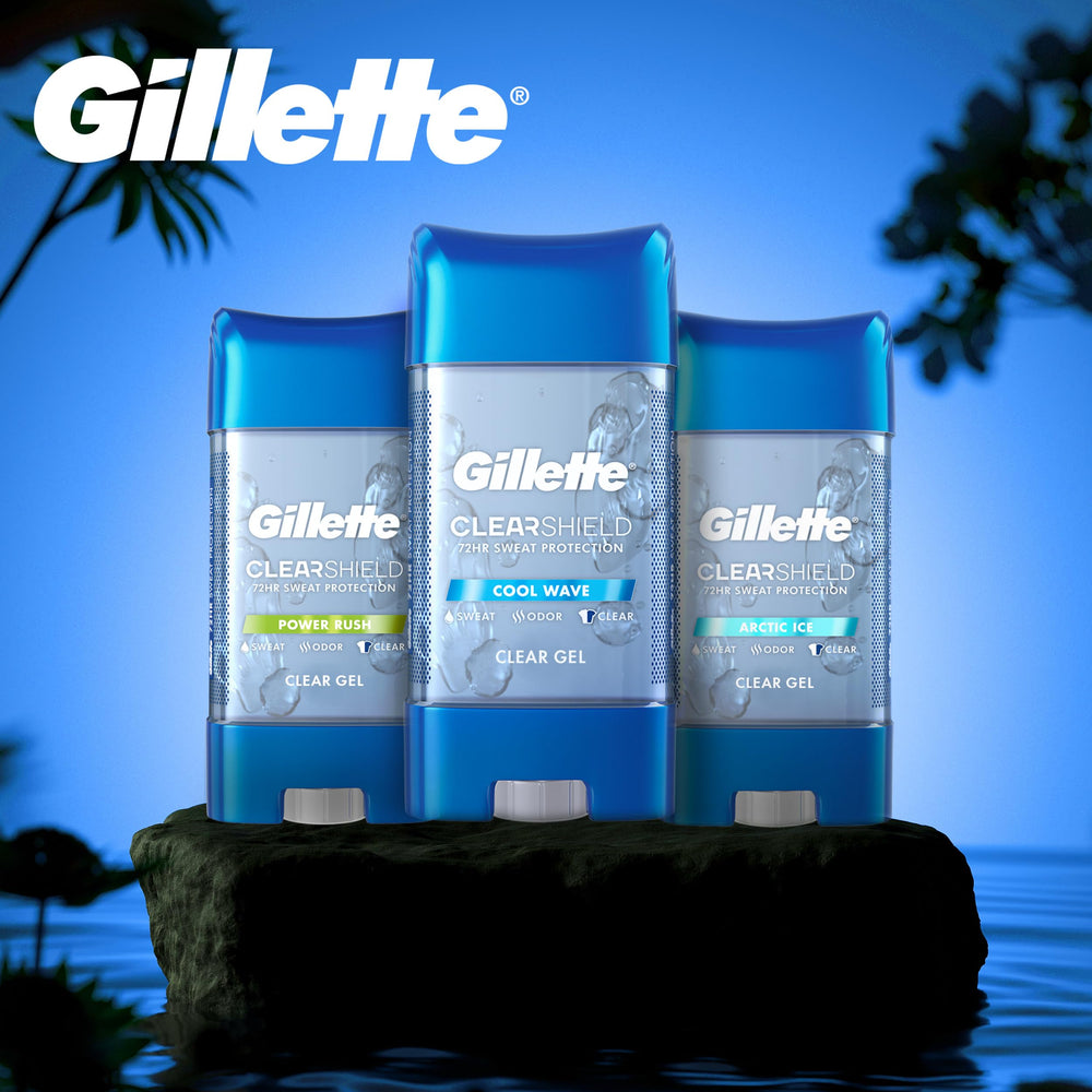 Gillette Advanced Clear Gel Cool Wave diseño de empaque práctico para viajes