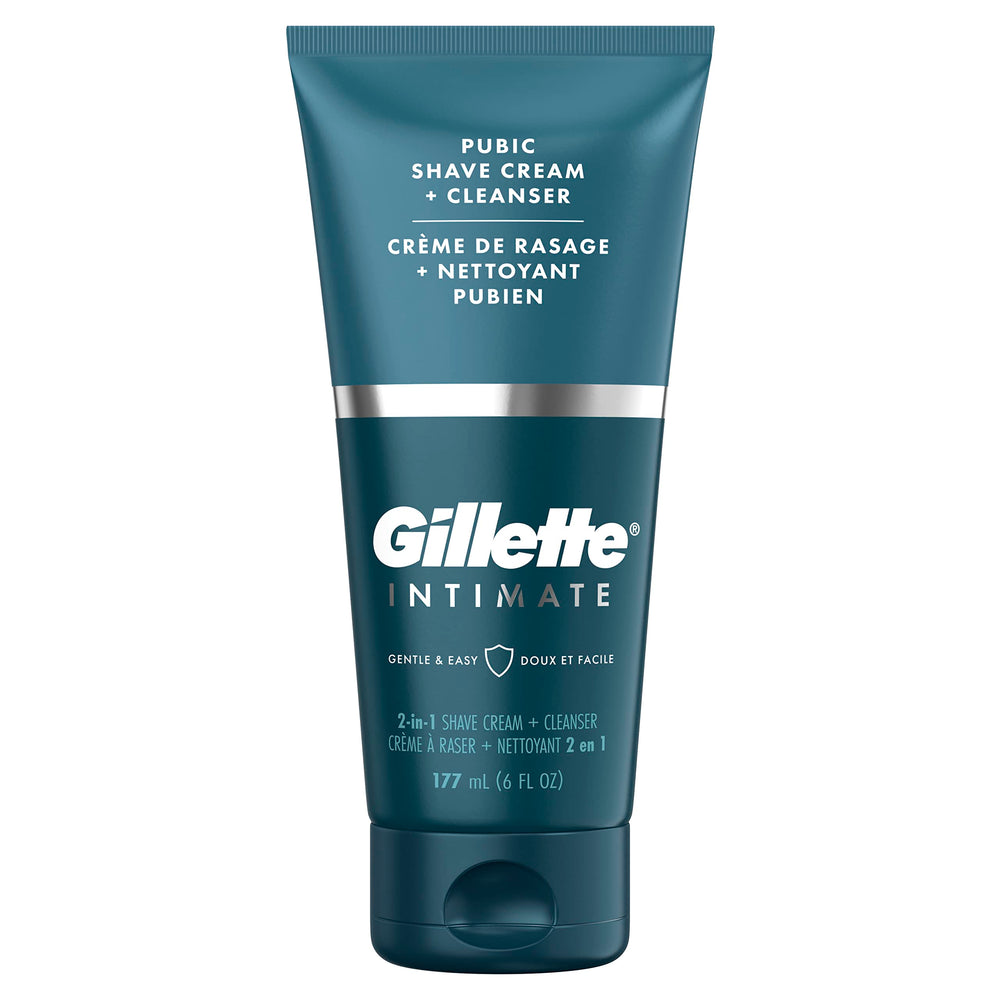 Gillette Intimo crema-afeitado-2en1 en botella, desliz suave para afeitado cómodo.