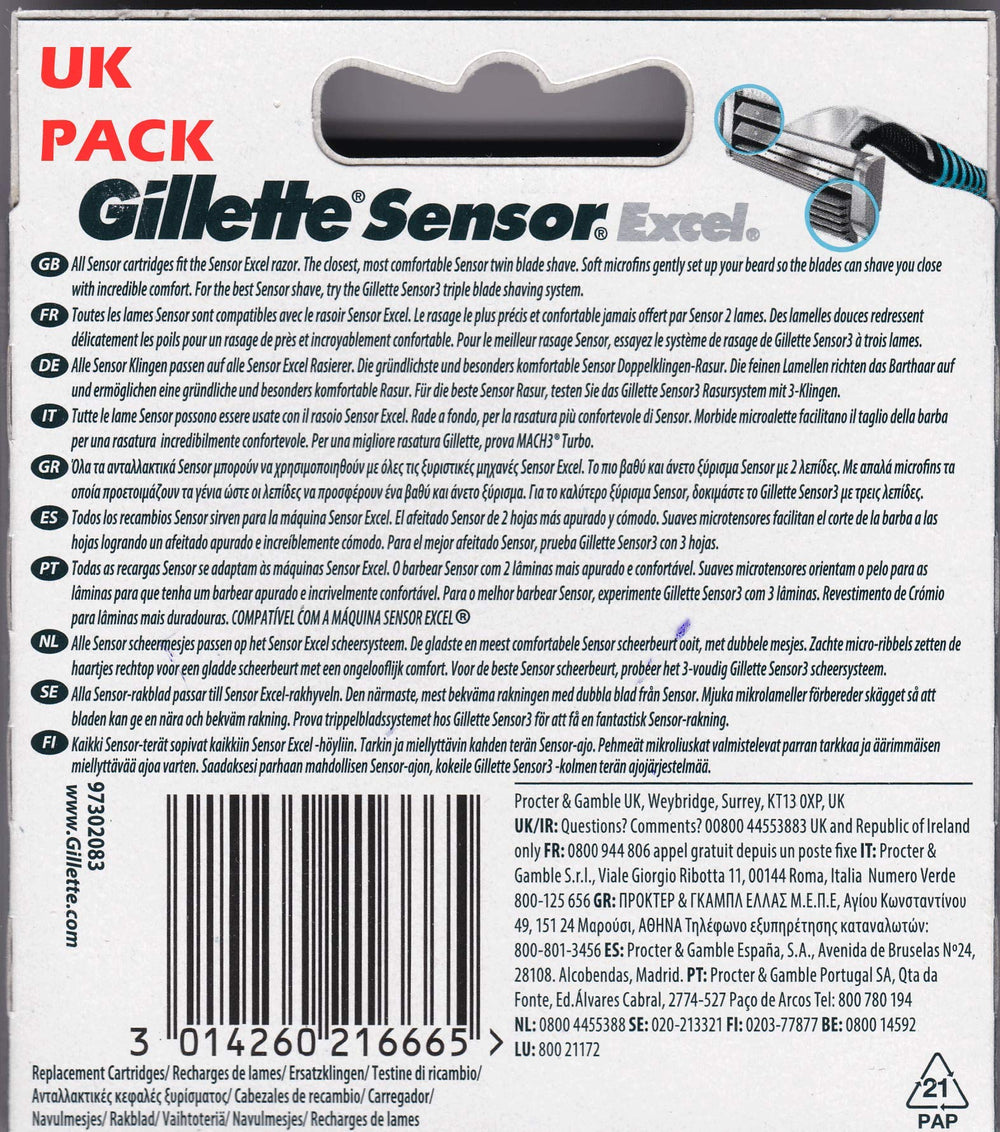 Gillette Sensor Excel en uso para un afeitado suave