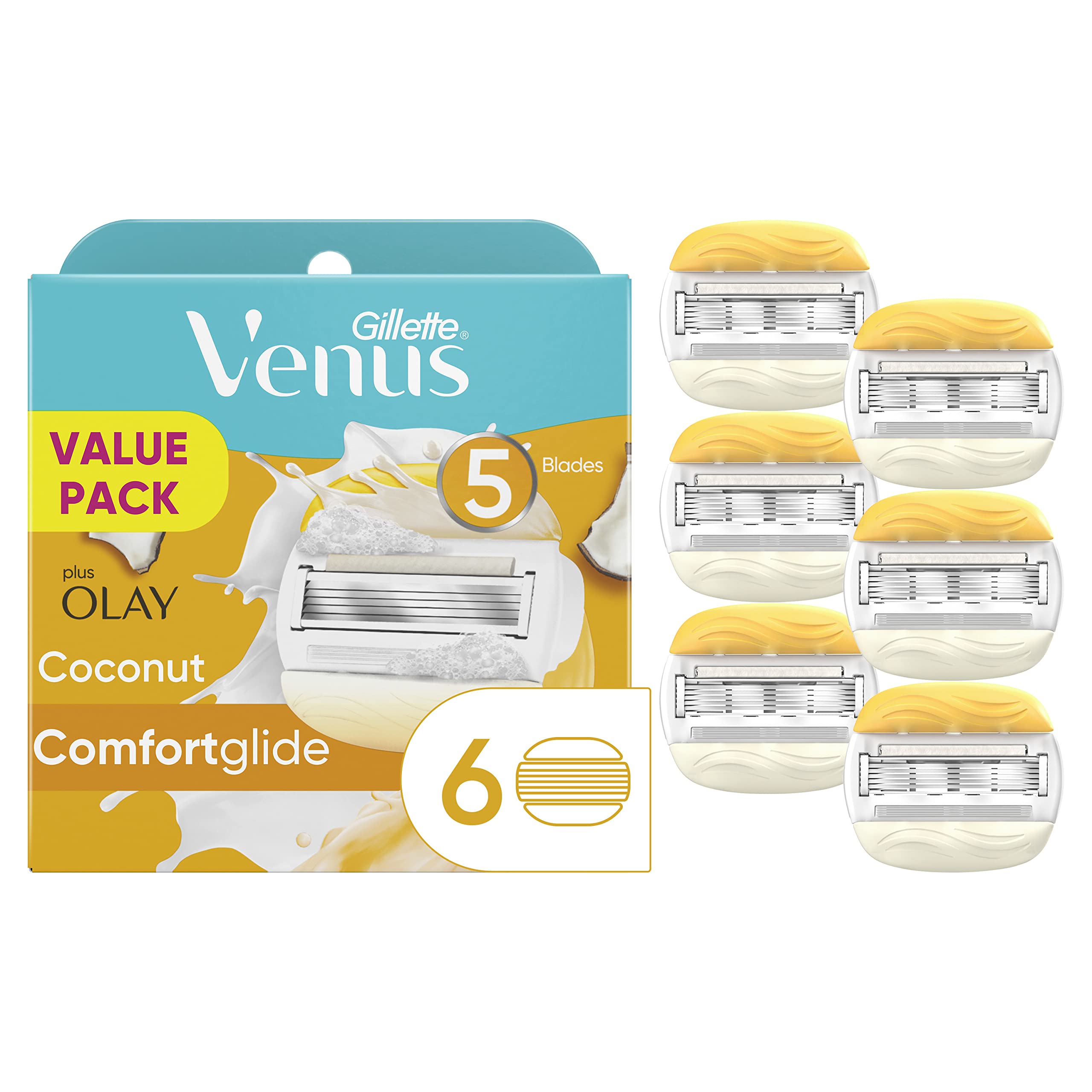 Gillette Venus ComfortGlide con 5 hojas para un afeitado suave y duradero