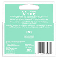 Cuchillas precisas de Gillette Venus Smooth Sensitive para piel sensible.