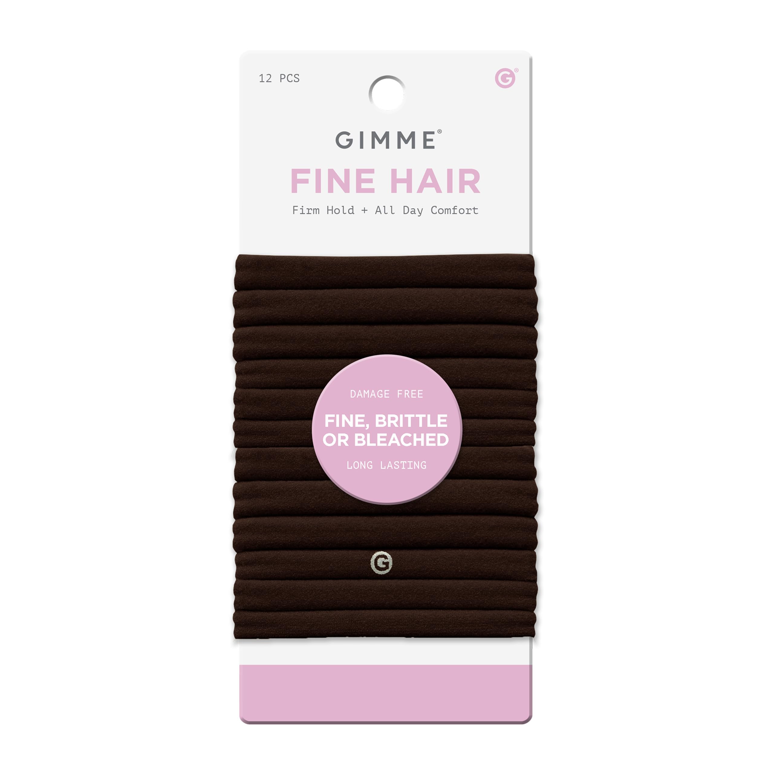 GIMME Bandas para cabello fino 12-pack: agarre suave para uso diario.