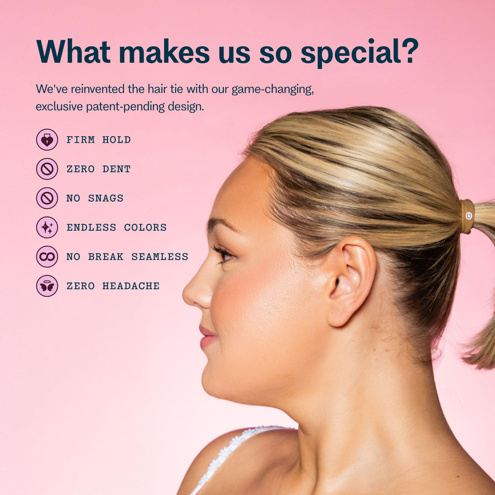 GIMME Beauty banda elástica para cabello fino en tono rubio oscuro, diseño suave