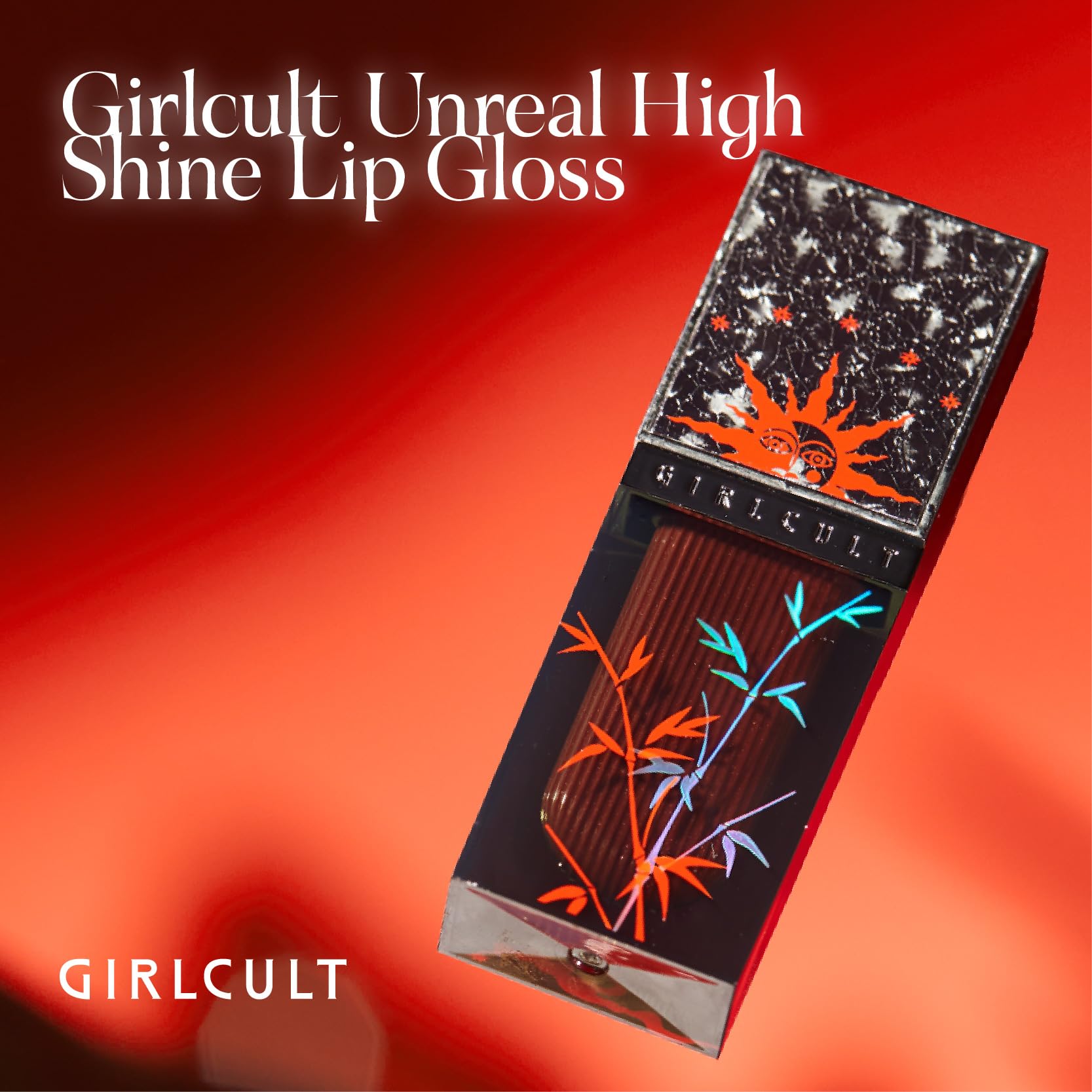 GIRLCULT Glass Shine Lip Gloss textura ligera sin pegajosidad, ideal para uso prolongado.