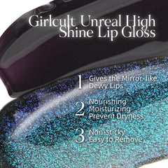 GIRLCULT Labios brillantes en primer plano con acabado brillante