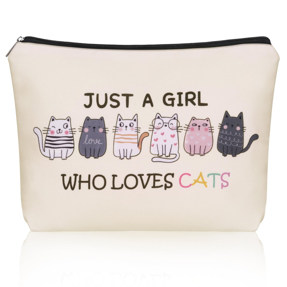 Girlly bolso maquillaje gato frontal: diseño adorable y práctico para viaje