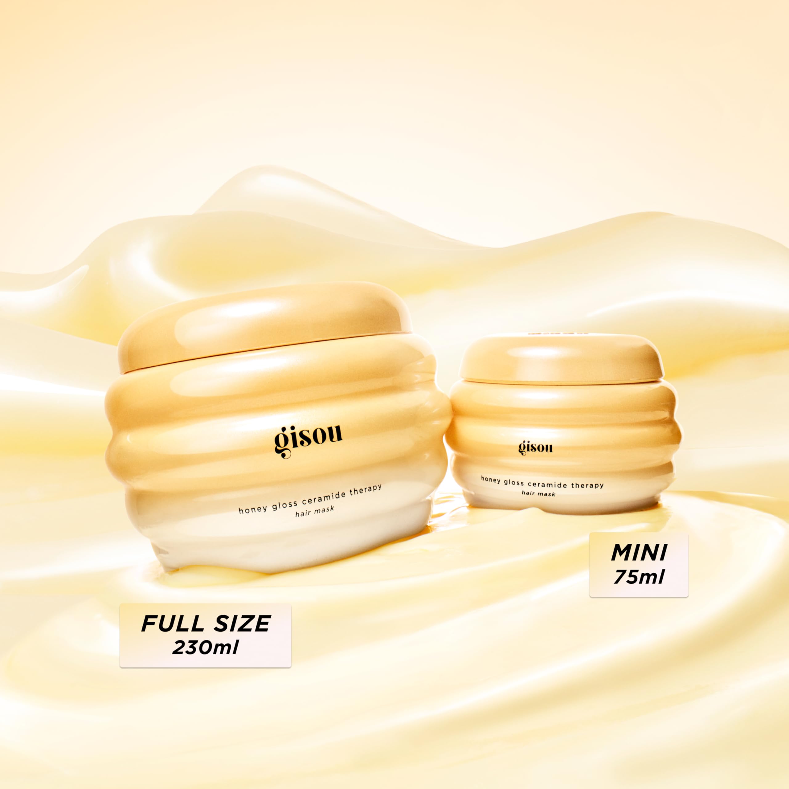 Gisou Honey Gloss Ceramide Therapy Mask Mini, ritual prelavado para hidratación profunda.