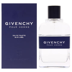 Givenchy Blue Label para hombre, botella frontal, ideal para eventos nocturnos y estilo elegante.