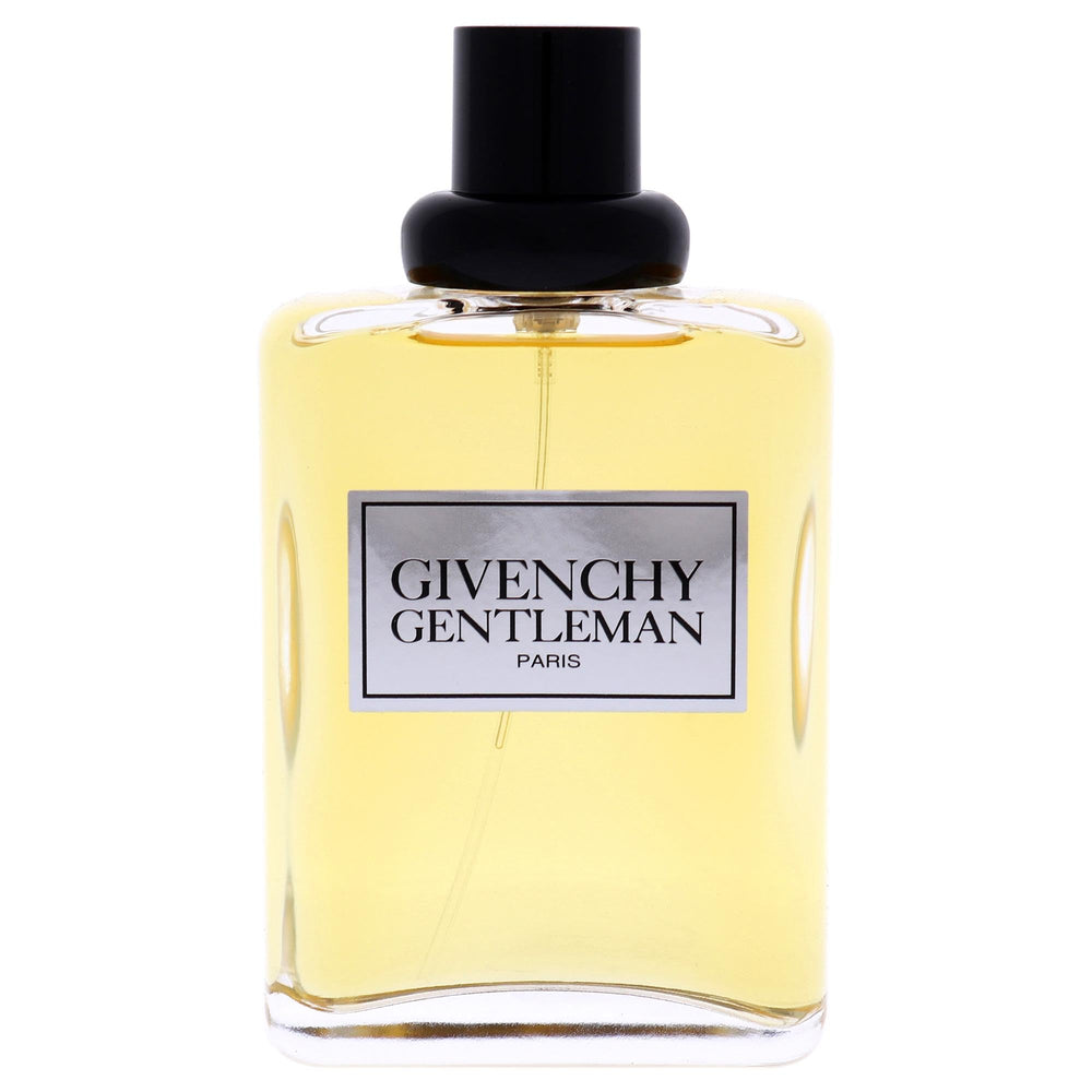 Givenchy Gentleman, empaque de lujo, diseño elegante para estantes.