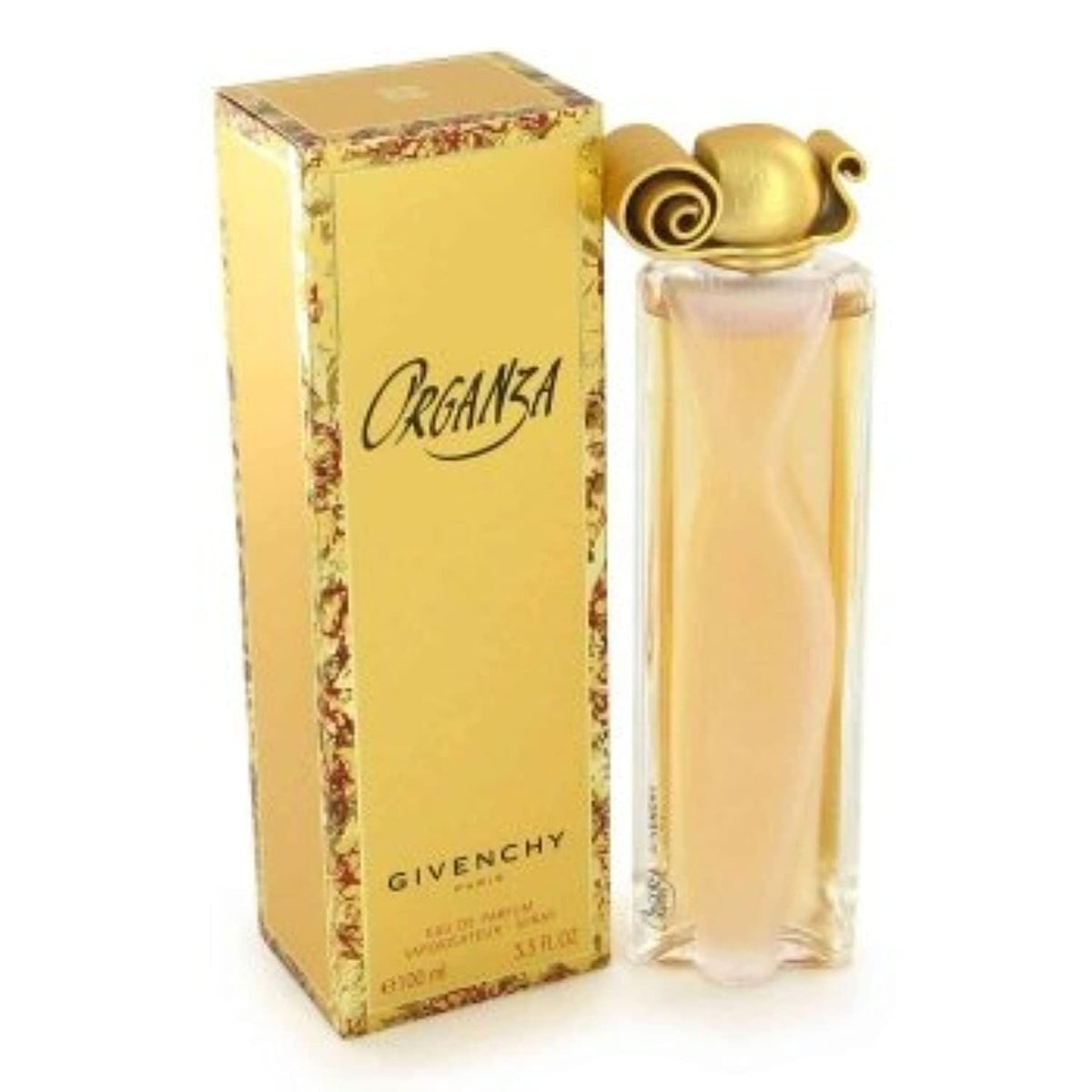 Givenchy ORGANZA, botella elegante, aroma floral-oriental para uso diario.