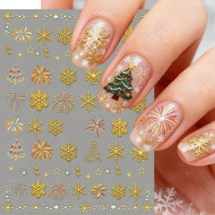GJJBQTT motivos de acebo para uñas, acabado elegante