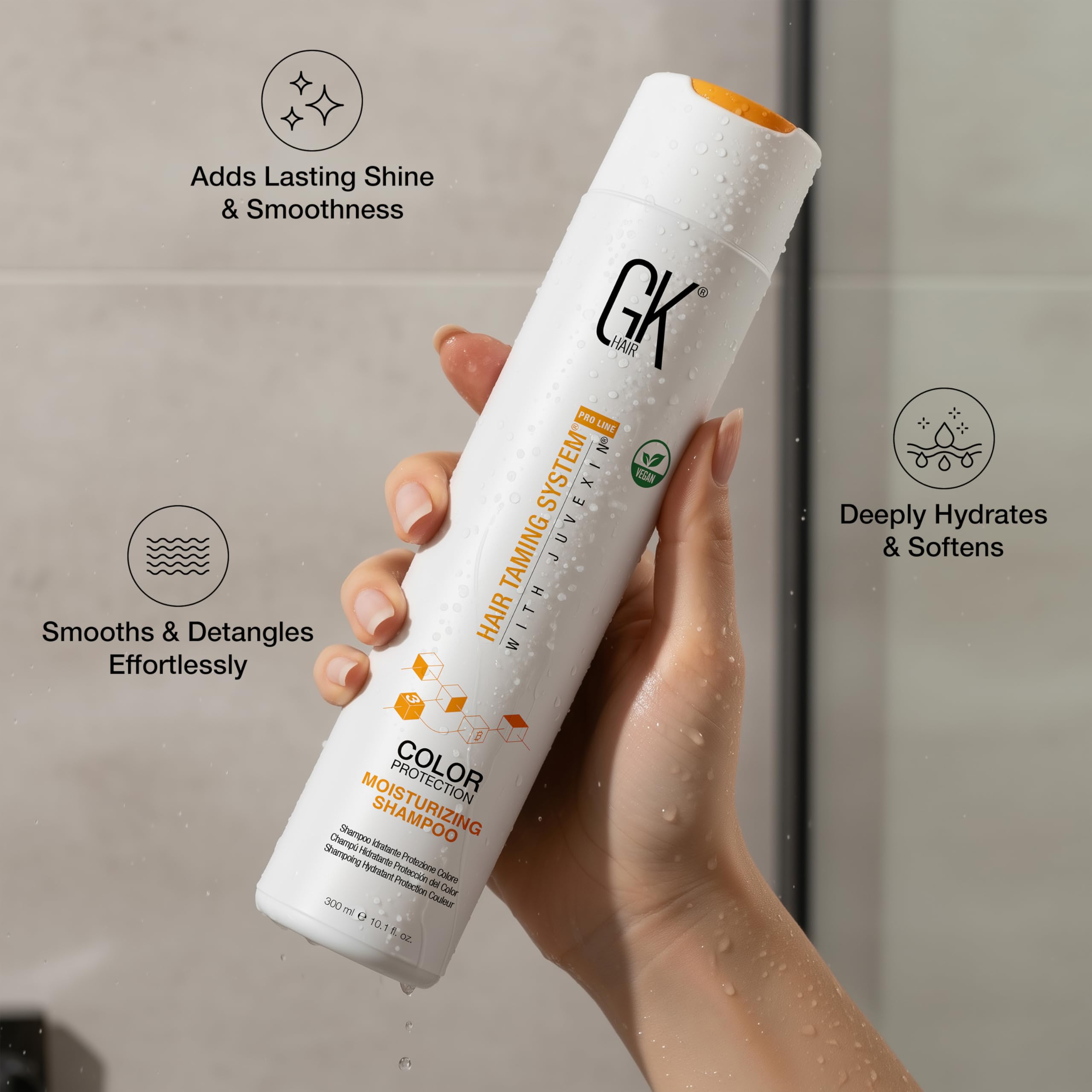 GK HAIR champú sin sulfatos para cabello teñido con cuidado del color.