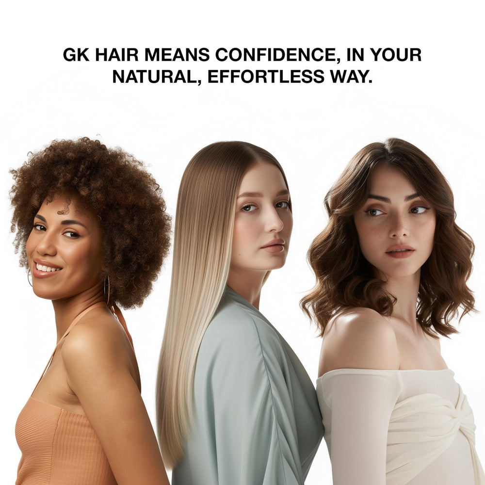 GK HAIR hecho en Estados Unidos con ingredientes de alta calidad.