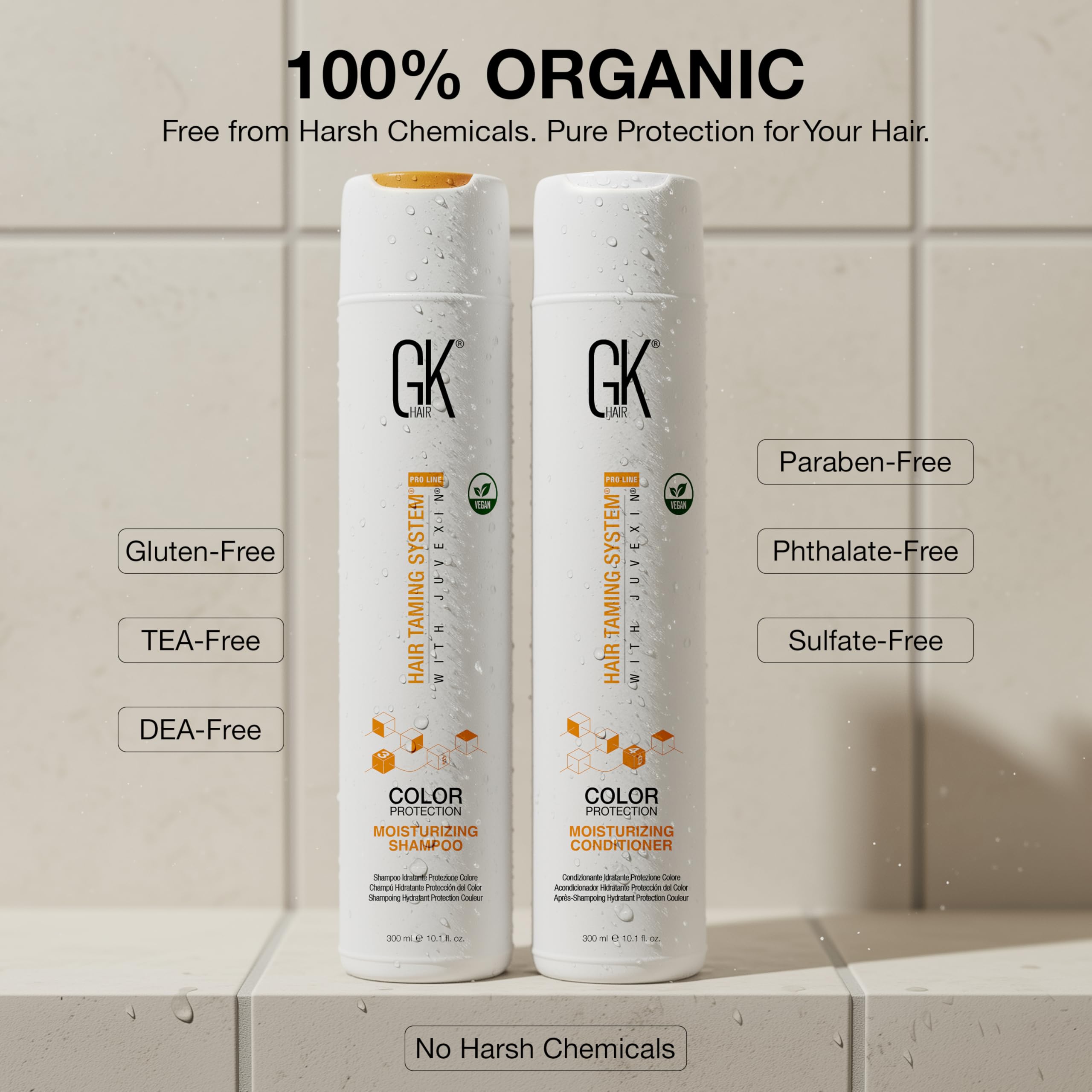 GK HAIR uso diario adecuado para todos los tipos de cabello.