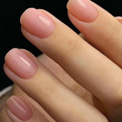 GLAMERMAID Unas extras cortas en rosa neutro con squoval para apariencia natural y duradera.