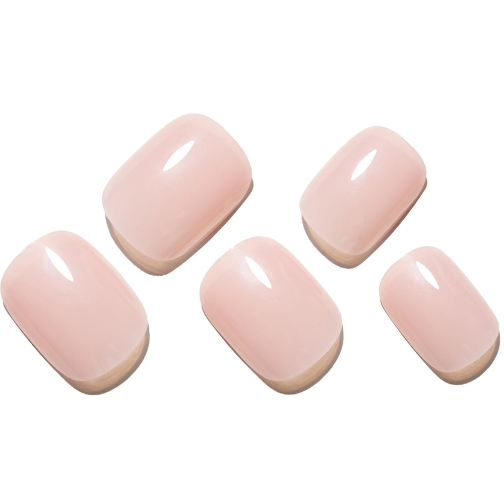 GLAMERMAID Unas rosa clara con brillo gel para acabado suave.