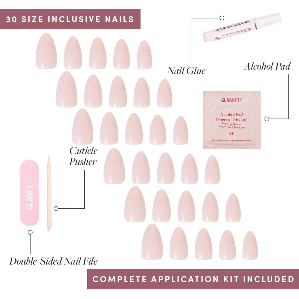 Glamnetic brillo satinado rosa para un acabado pulido y sofisticado.