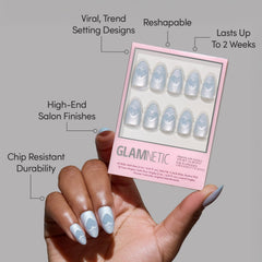 Glamnetic kit de uñas postizas 30 piezas 15 tallas para ajuste personalizado
