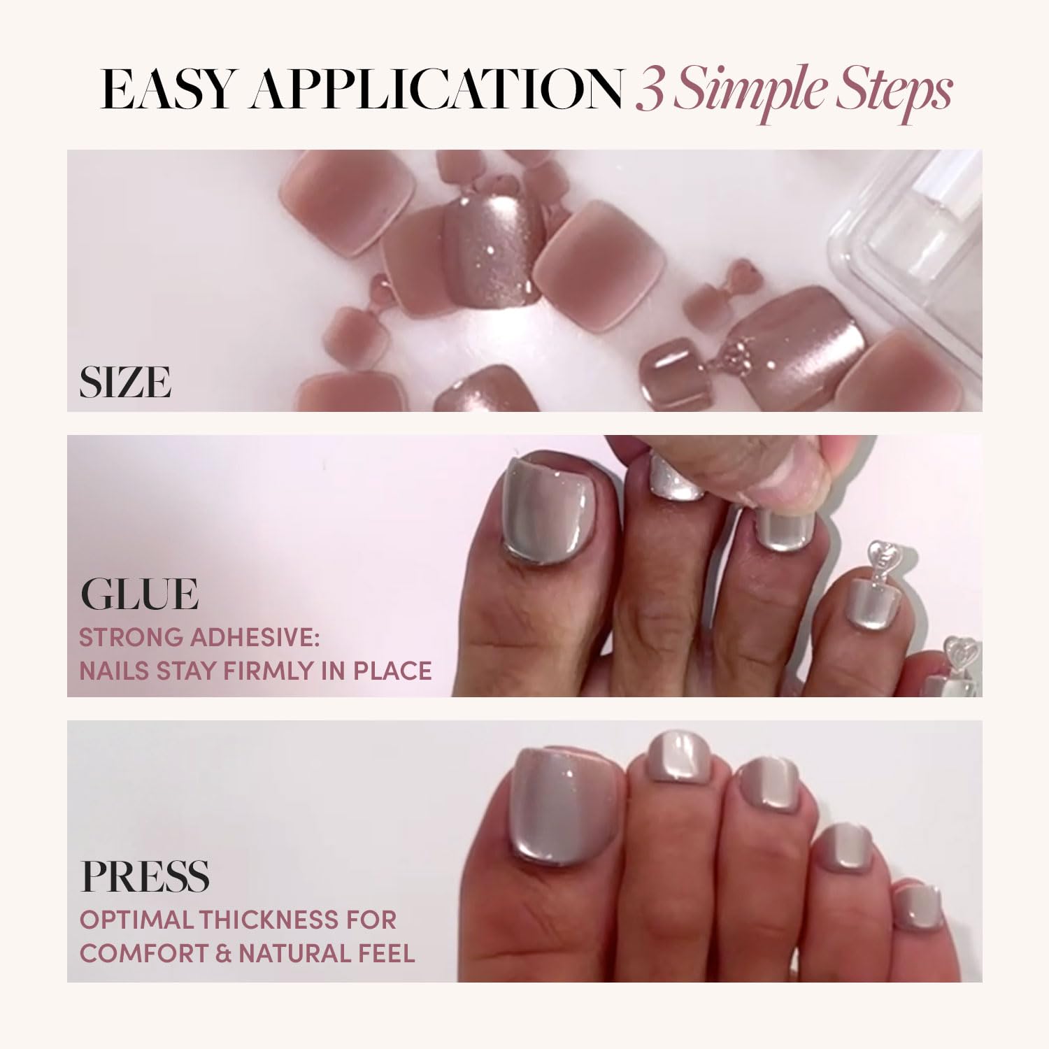 Glamnetic retirada fácil tras remojo de 10 minutos para quitar uñas.
