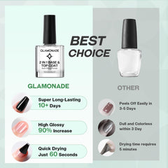 Glamonade Base Top Coat: protección de color para uñas pulidas sin astillas.