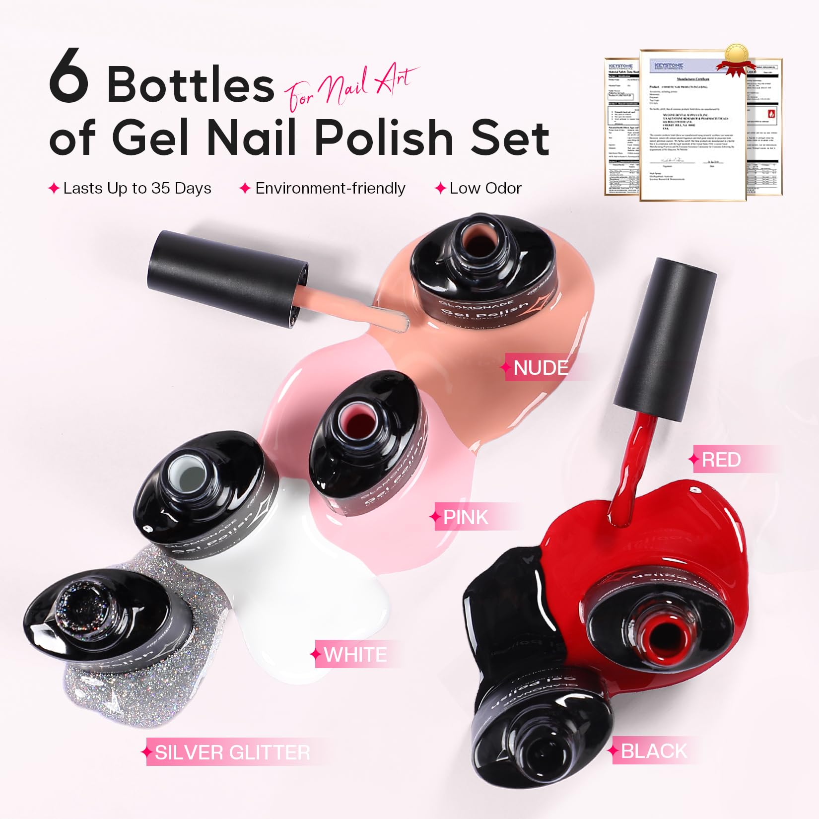 Sesión de aplicación de uñas con Glamonade en casa.