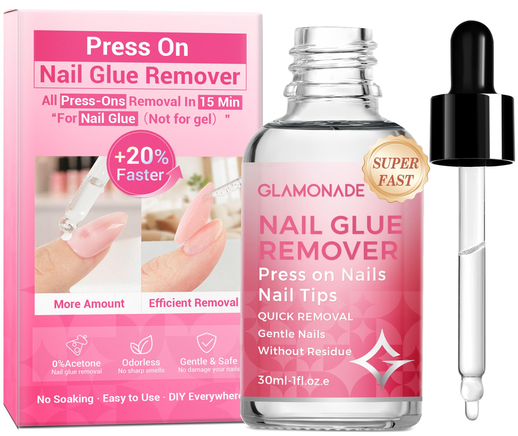Glamonade Remover: retirada rápida de adhesivo en uñas postizas.