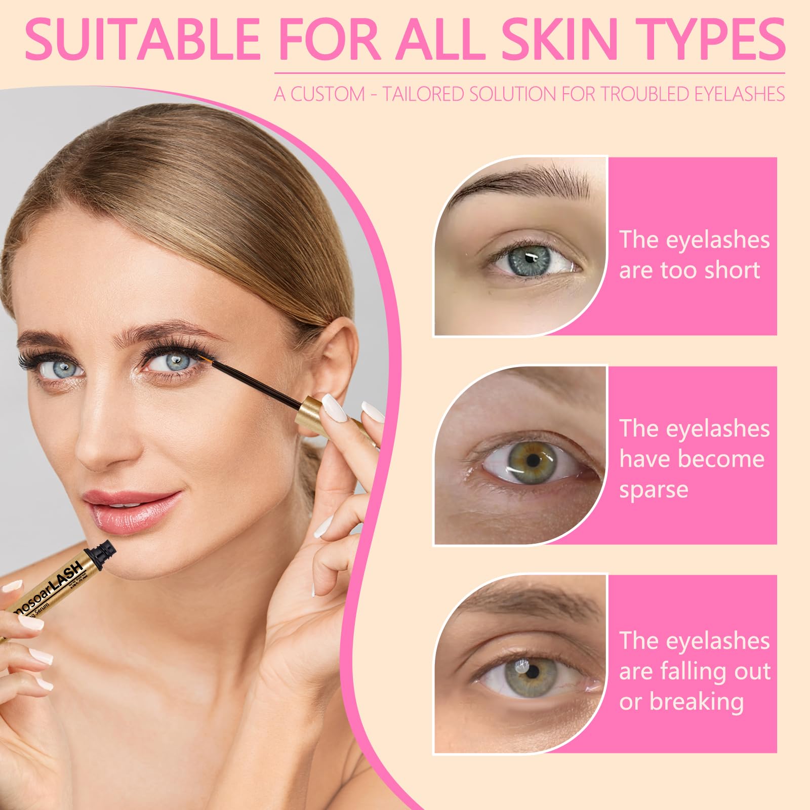 Glamosoar Lash Serum: envase de 4 ml para un tratamiento de tres meses.