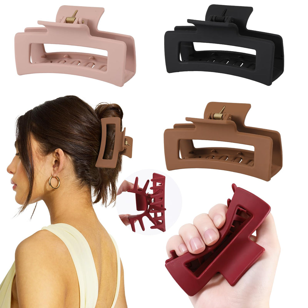 Glaudmeiss clip de pelo silicona extragrande para cabello grueso